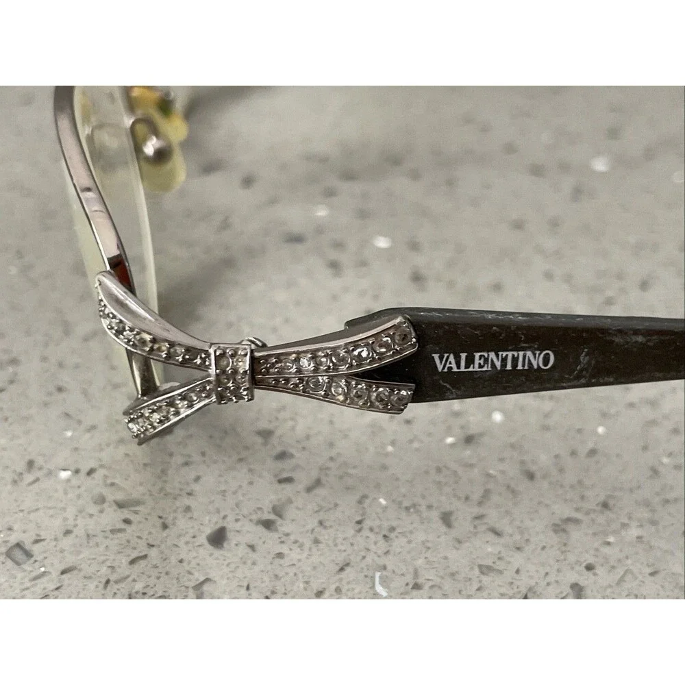 Valentino Eyeglasses Frames Only 5650/U 06CD 54-18-130 Silver Black Italy